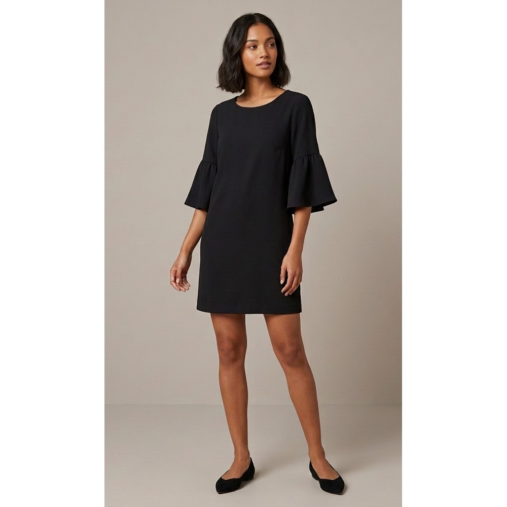 MOTH‎ Anthropologie Chester Bell Sleeve Sweater Dress Womens XL Black Stretch
